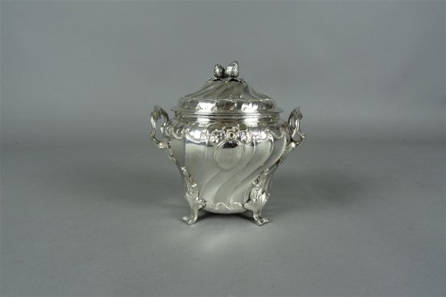 18th century silver sugar bowl - Antique Silver Style Louis XV
