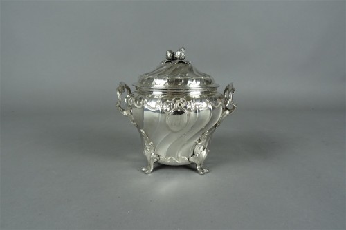 18th century silver sugar bowl - silverware & tableware Style Louis XV