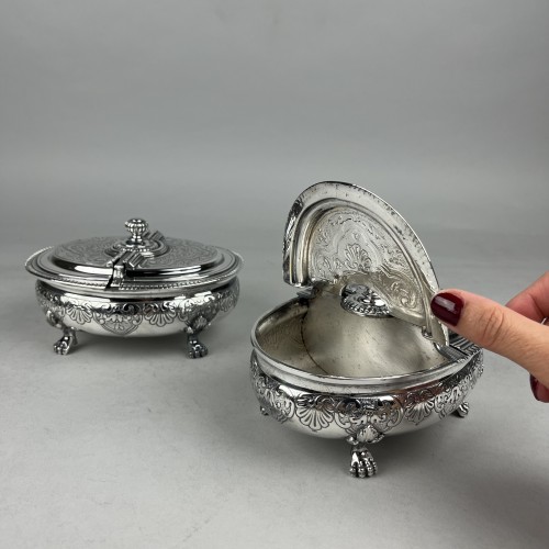 Argenterie et Arts de la table  - Paire de boîtes à épices, France XIXe siècle