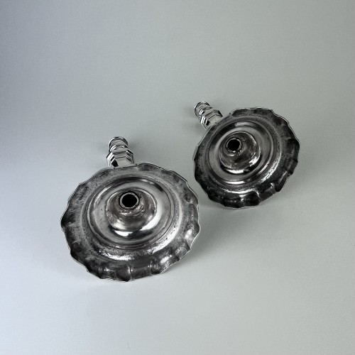 18th century - Pair Of Silver Candlesticks, Bayonne 1756 By Joseph Becane.