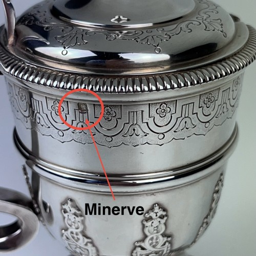 Solid silver mustard pot by Puiforcat in Paris - 