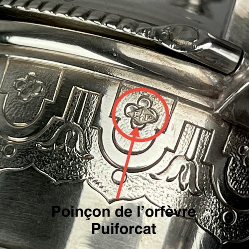 20th century - Solid silver mustard pot by Puiforcat in Paris