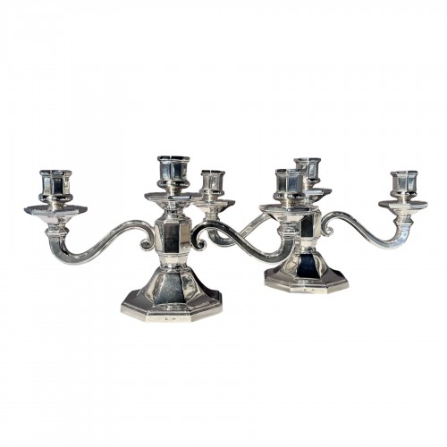 Bouts de table en argent massif, Art déco. Paris de 1922 à 1928