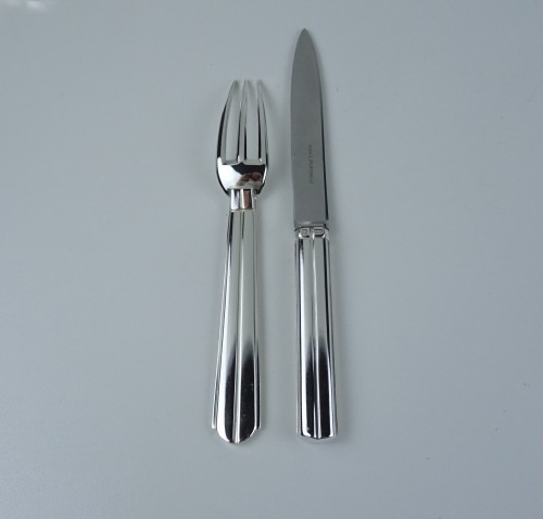 Argenterie et Arts de la table  - Jean Puiforcat - Ménagère "Chantaco" en métal argenté