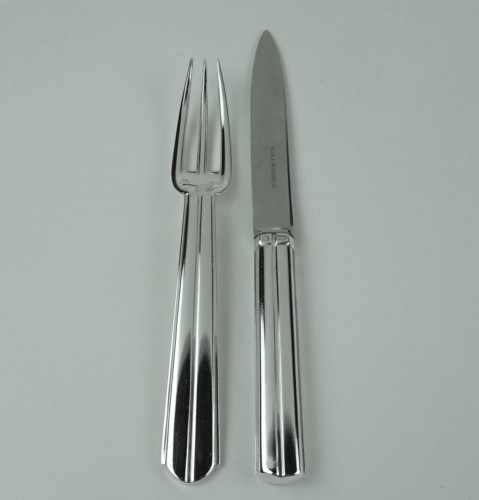 XXe siècle - Jean Puiforcat - Ménagère "Chantaco" en métal argenté