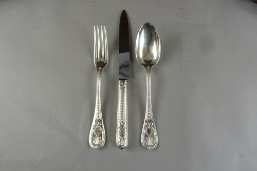 XIXe siècle - Ménagère en argent massif de 205 pièces par Boin-Taburet et Puiforcat à Paris