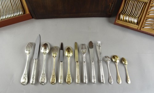 Ménagère en argent massif de 205 pièces par Boin-Taburet et Puiforcat à Paris - Napoléon III