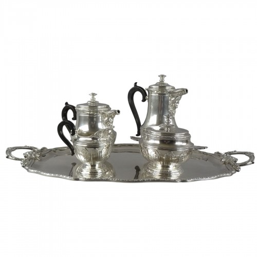 Service à thé et café, modèle aux continents - Christofle