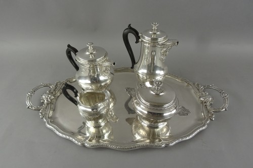 Argenterie et Arts de la table  - Service à thé et café, modèle aux continents - Christofle