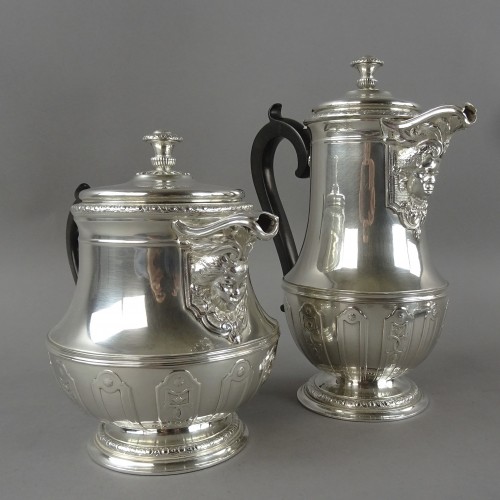 Service à thé et café, modèle aux continents - Christofle - Galerie Lassus