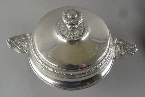 Antiquités - Service à thé et café, modèle aux continents - Christofle