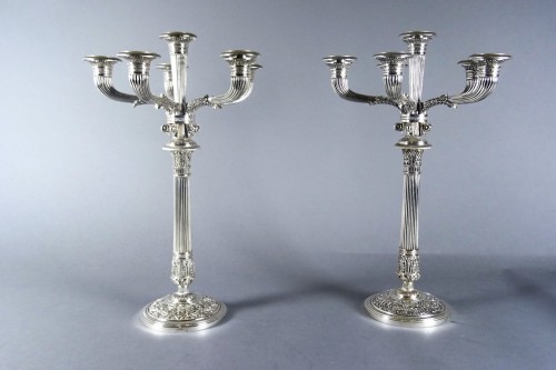 Lapparra - Paire de chandeliers en argent massif  - Galerie Lassus