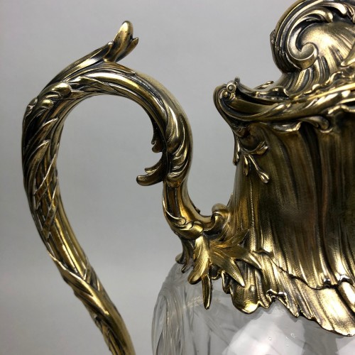 Grande aiguière en vermeil et cristal, par Christofle à Paris - 