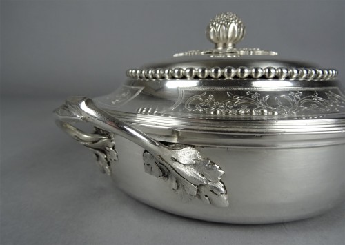 silverware & tableware  - A french Louis XVI Solid silver vegetable dish