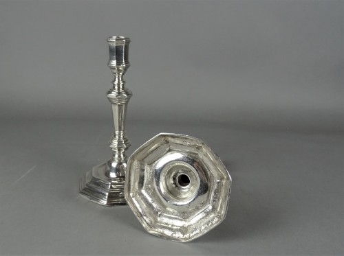 XVIIIe siècle - Paire de flambeaux en argent, par Tillet à Bordeaux en 1736