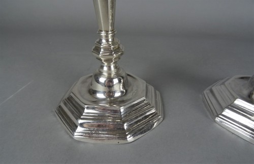 Pair of silver torches, by Tillet in Bordeaux in 1736 - Louis XV