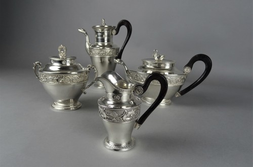 Empire period silver tea and coffee set - l.Ruchmann - silverware & tableware Style Empire