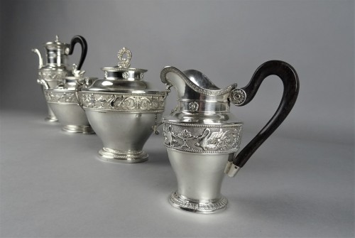 Argenterie et Orfèvrerie  - Rare service à thé et café en argent d'époque Empire - l.Ruchmann