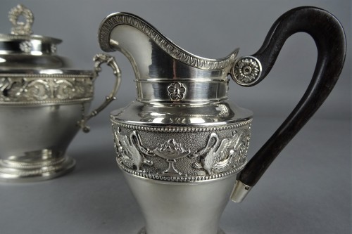 Rare service à thé et café en argent d'époque Empire - l.Ruchmann - Galerie Lassus