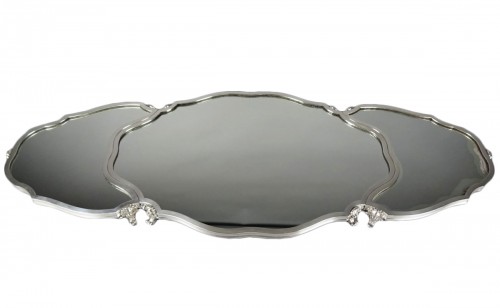 Centre de table bronze argenté - L.Lapar XIXe siècle