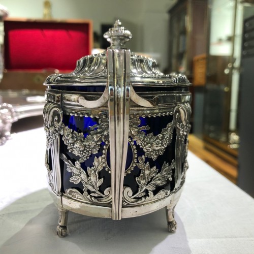 Silver sugar bowl by Marc-Etienne JANETY in Paris in 1786 - Antique Silver Style Louis XVI