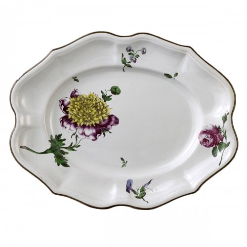 French faience of Strasbourg -  Platter by Paul Hannong, circa 1752 - 1760