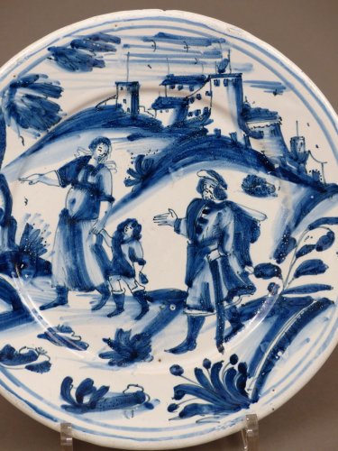 17th century faience platter of Nevers - Porcelain & Faience Style 