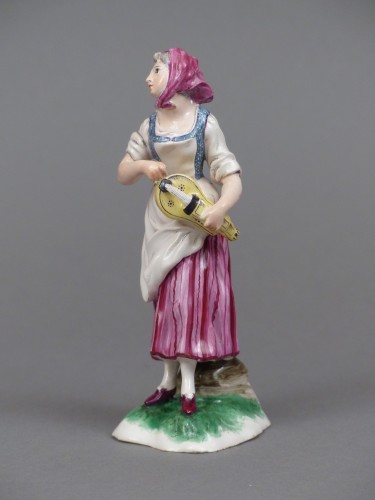 Antiquités - Faience of Niderviller 18th century - Player of hurdy-gurdy