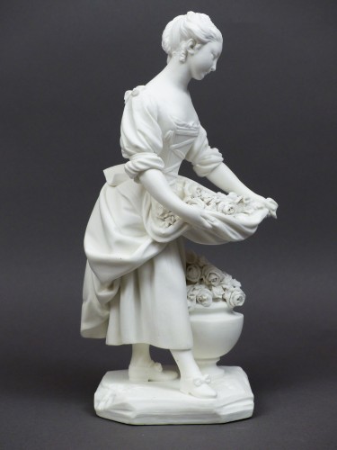 "La jardinière au vase" biscuit de porcelaine tendre, Sèvres 18e siècle - Le Cabinet d'Amateur