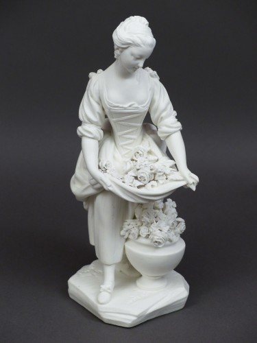 Antiquités - Soft-paste porcelain biscuit, Sèvres 18th century - The vase gardener