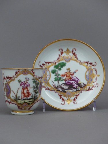 Paire de tasses et leur soucoupes Doccia 18e siècle - Louis XV