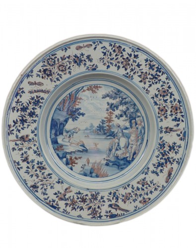 Large Nevers earthenware dish from the 17th century