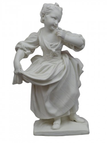 La petite fille au tablier, biscuit de Sèvres 18e siècle