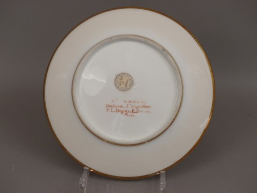Antiquités - Paire d'assiettes en porcelaine, Manufacture de Dagoty