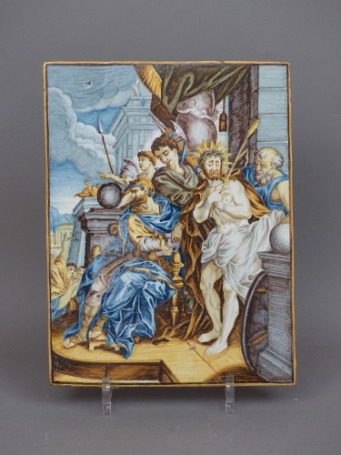 Plaque en faïence de Castelli, atelier de Carmine Gentili - Le Cabinet d'Amateur