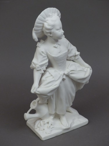  - La danseuse et le joueur de musette, biscuits en porcelaine tendre Sèvres XVIIIe siècle.