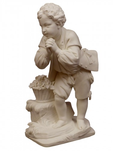 Jeune suppliant biscuit en porcelaine tendre de Sèvres 18e siècle