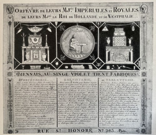  - Plaque en porcelaine représentant Biennais, orfèvre de Napoléon 1er
