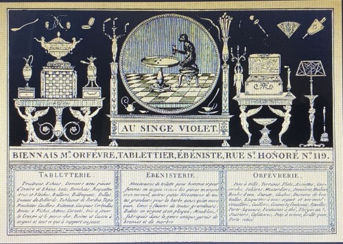 Antiquités - Plaque en porcelaine représentant Biennais, orfèvre de Napoléon 1er