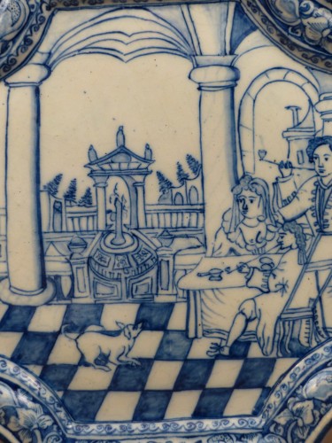 Céramiques, Porcelaines  - Plaque en faïence de Delft 1ere moitié du XVIIIe siècle