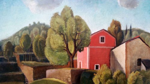 Italian Landscape - Enrico PAULUCCI (1901-1999) - Paintings & Drawings Style Art Déco