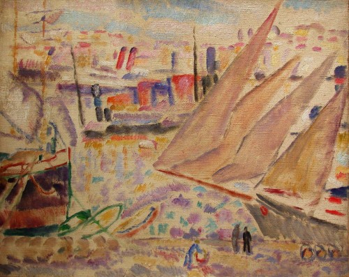 Harbor of Marseille par A.Carrera (1878-1952)