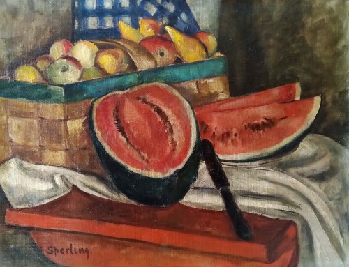 still life with watermelon - Marie Sperling (1898-1995)