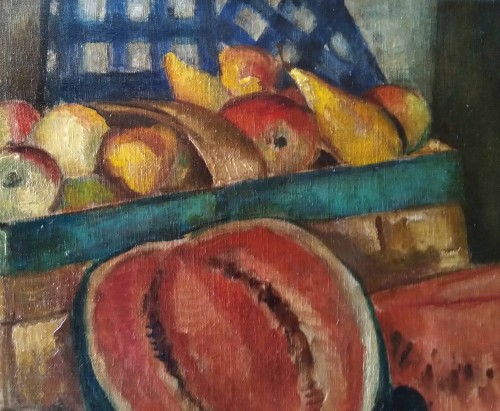 Nature morte à la pastèque - Marie Sperling (1898-1995) - Tableaux et dessins Style Art Déco