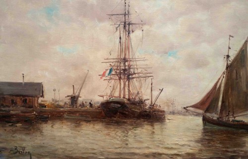 Marine B - Auguste Berthon (1858-1917) - Paintings & Drawings Style Napoléon III