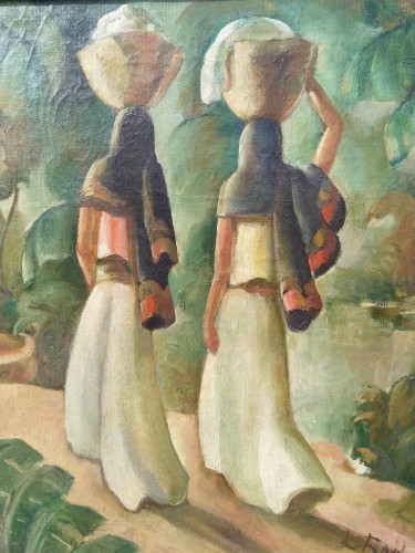 Washerwomen - Laura RODIG PIZARRO (1901-1972) - Paintings & Drawings Style Art Déco