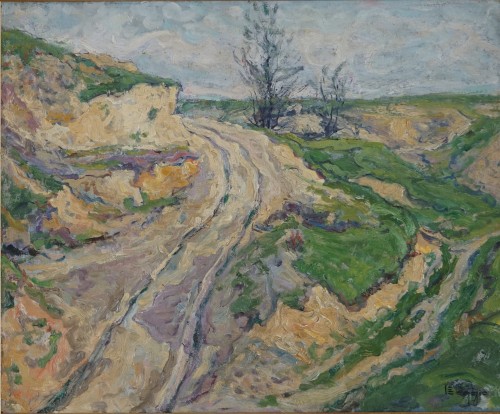Emilio Boggio (1857-1920) Path near river Seine, circa 1900 - Paintings & Drawings Style Art nouveau