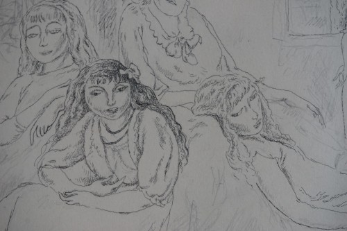 Jules Pascin (1885-1930), Les Soeurs de Monelle, Souvenir de Marcel Schwob - Tableaux et dessins Style Art nouveau