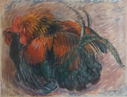 Nicolas Tarkhoff (1871-1930) Rooster with a hen
