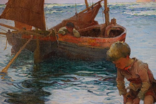 Henri Gaston DARIEN (1864-1926), Seaside with children - 